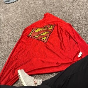 Red Superman Logo sparkly Cape